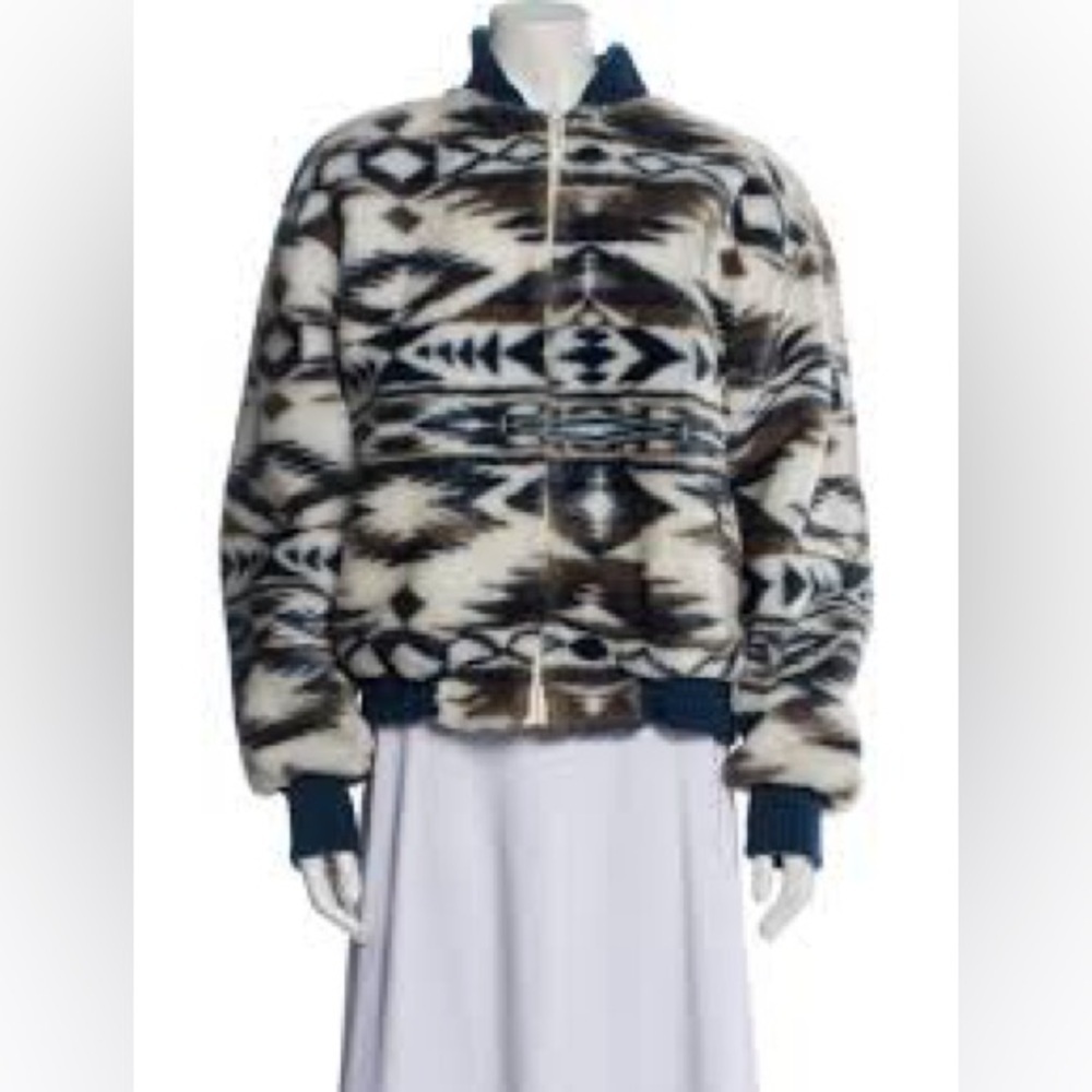 Designer DonnyBrook Aztec Patterned Bomber Jacket